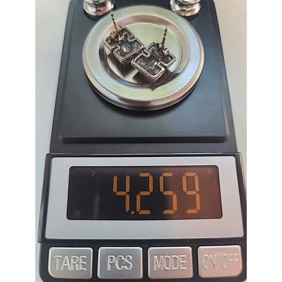 925 Sterling Silver CZ Marcasite Rectangular Post Earrings Vintage - Picture 10 of 11